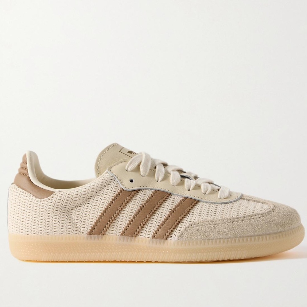 Adidas Women's Cream and Tan Sneakers